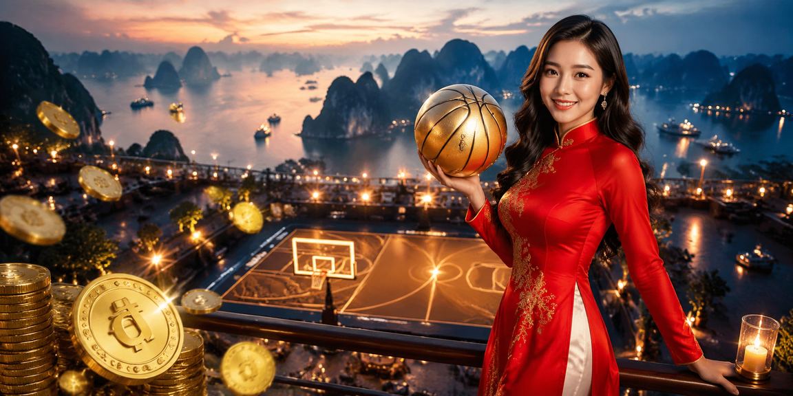 Trận đấu bóng rổ tại Hạ Long Bay với cổ động viên và người chơi cá cược